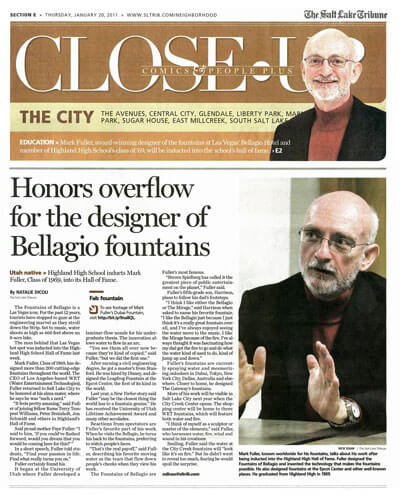 Honors Overflow for the Designer of Bellagio Fountains